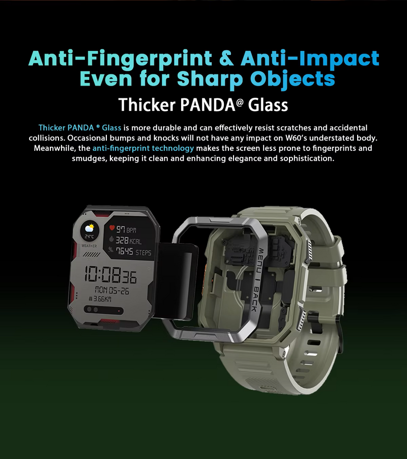 Blackview W60 Outdoor Pro – Smartwatch with Emergency Light & Bluetooth Calls