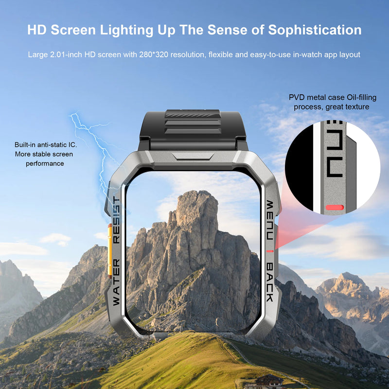 Blackview W60 Outdoor Pro – Smartwatch with Emergency Light & Bluetooth Calls