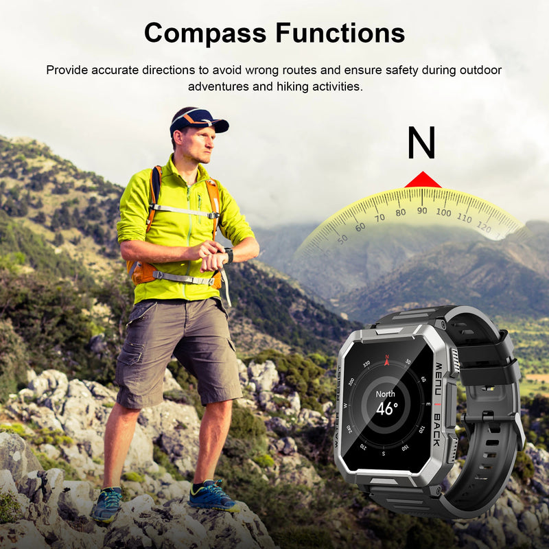 Blackview W60 Outdoor Pro – Smartwatch with Emergency Light & Bluetooth Calls